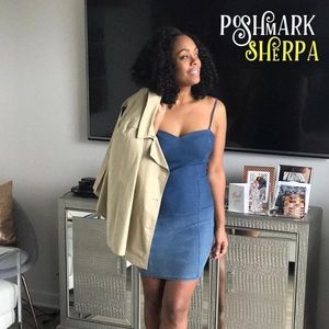 NWT Bebe Denim Ombré strapless dress